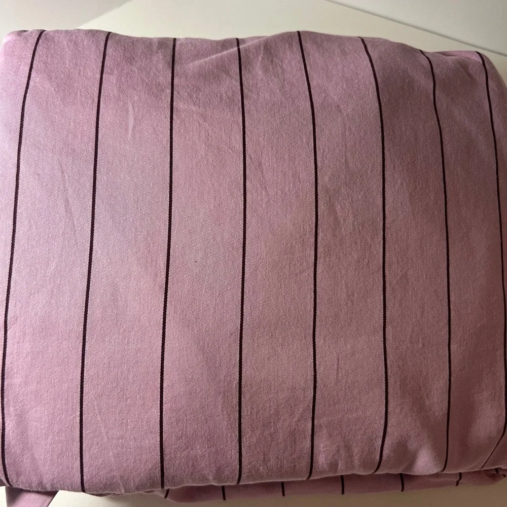 Hommey 100% Organic Cotton Aster Striped King Size Fitted Sheet 78 x 80 x 16 NIP